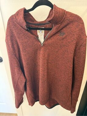 Cinch Men's Zip-Up Sweater in Rust Heather